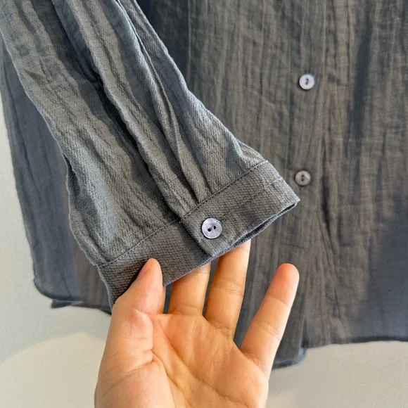 Massimo Dutti Charcoal Button Down Casual Shirt - Picture 3 of 9